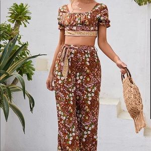 Crop top and pants set